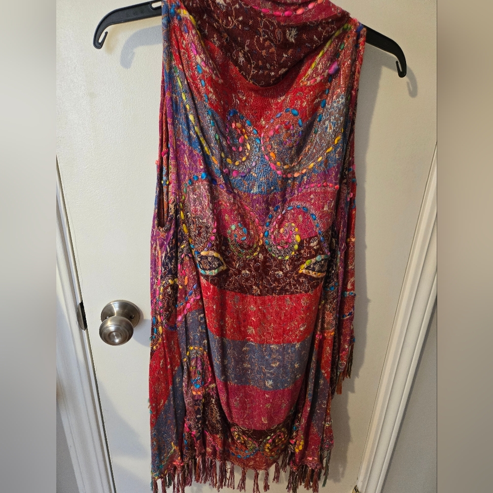 Soft Surroudings Colorful Paisley Sleeveless Vest - Picture 4 of 5